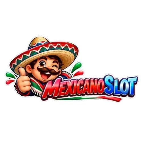 โลโก้ MEXICANOSLOT เป็นรูปชายการ์ตูนไว้หนวด สวมซอมเบรโรฟางขอบลายปักแดง-เขียว ขยิบตาและยกนิ้วโป้ง สวมปอนโชลายทอ อยู่ข้างเวิร์ดมาร์กสามมิติที่เขียนว่า MEXICANOSLOT โดยครึ่งแรกเป็นตัวอักษรสีแดงสดและครึ่งหลังเป็นสีน้ำเงินไล่ฟ้า ตัดขอบขาวหนา มีแถบธงชาติเม็กซิโกเขียว-ขาว-แดงพาดอยู่ด้านหลัง